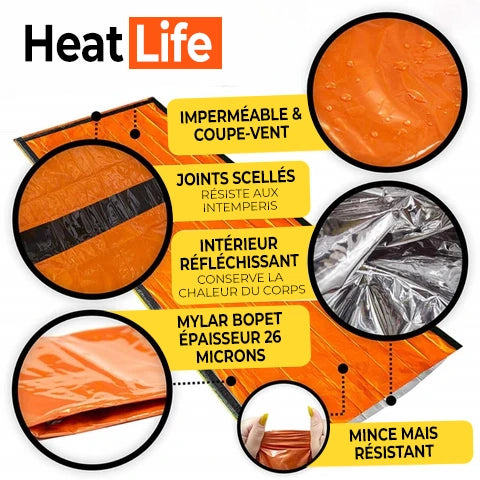 HeatLife  - Le Sac de Couchage d'Urgence Compact